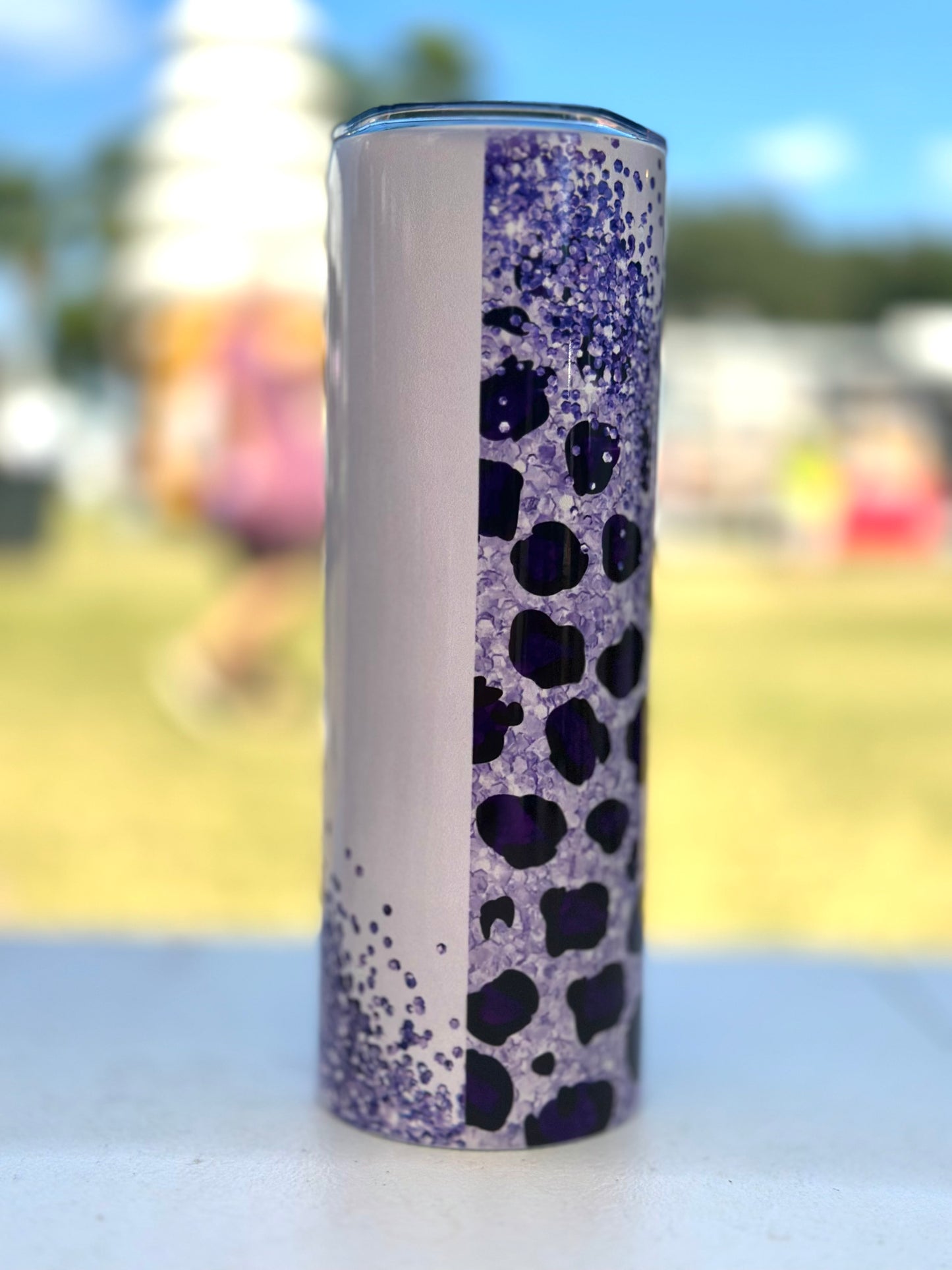 PNG Fishing Glitter and Leopard Indian Head Tumbler